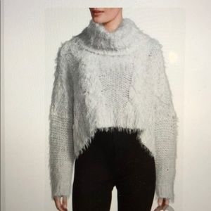 Free People isle sky cropped turtle neck sweater